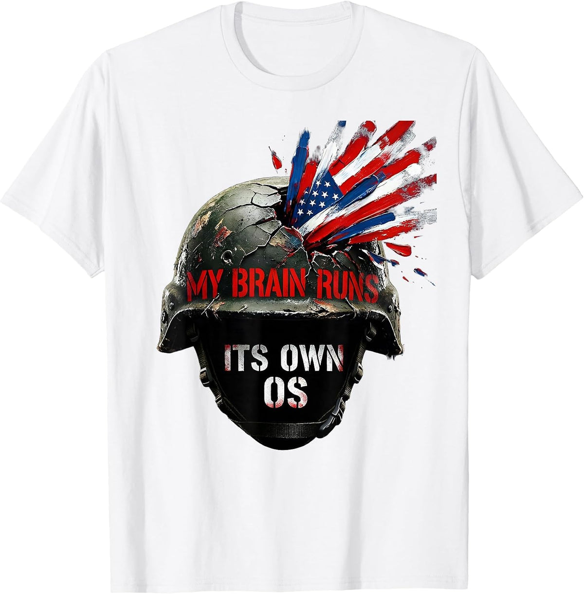 Men's My Brain Runs Its Own OS Neurodiversity Design T-Shirt - White
