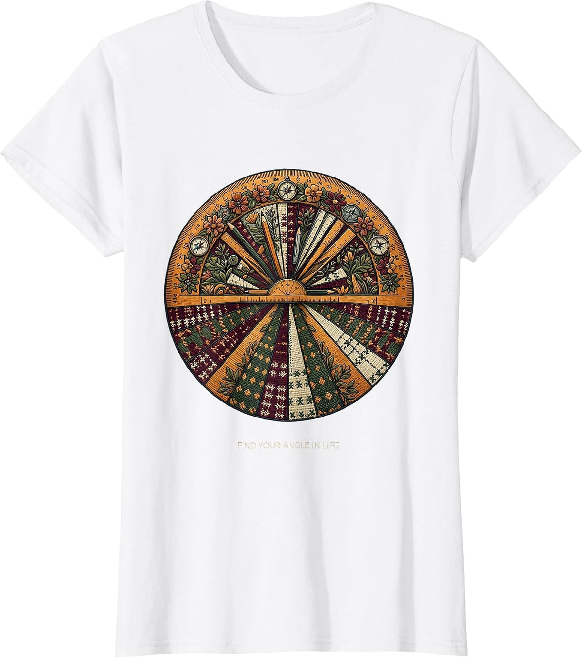 Women's Find Your Angle In Life Math Teacher Design T-Shirt - White