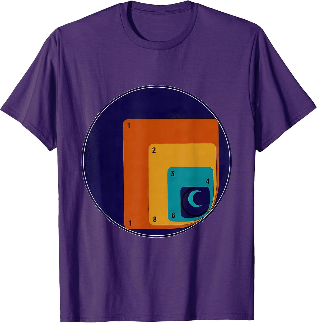 Men's Fibonacci Spiral Golden Ratio Sacred Geometry Math T-Shirt - Purple