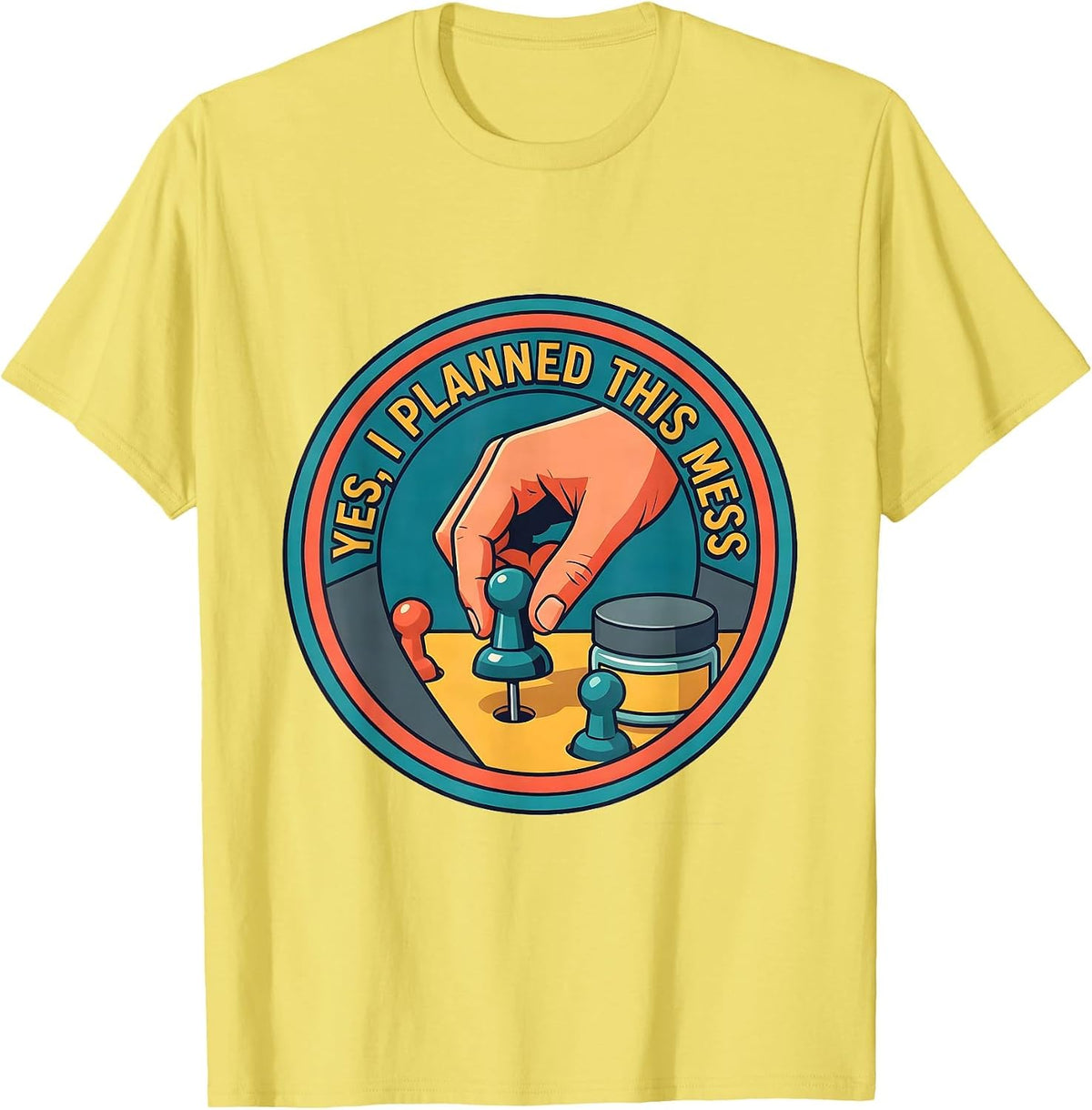 Men's Yes I Planned This Mess Retro Occupational Therapy OT Month T-Shirt - Lemon Yellow