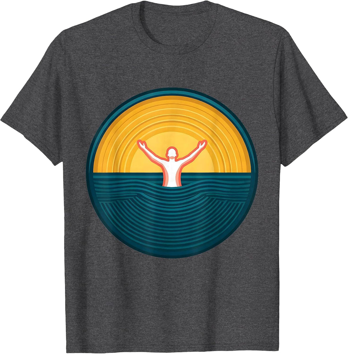 Mental Health Matters Rising From Darkness Design T-Shirt - Dark Heather Grey