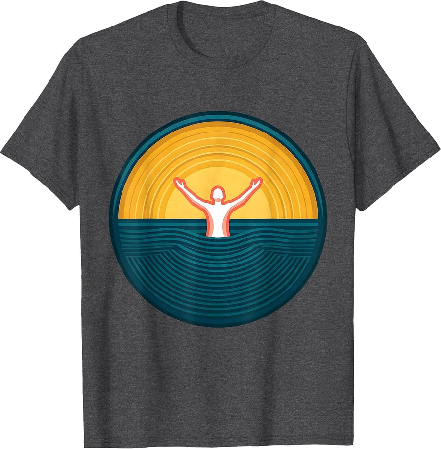Mental Health Matters Rising From Darkness Design T-Shirt - Dark Heather Grey