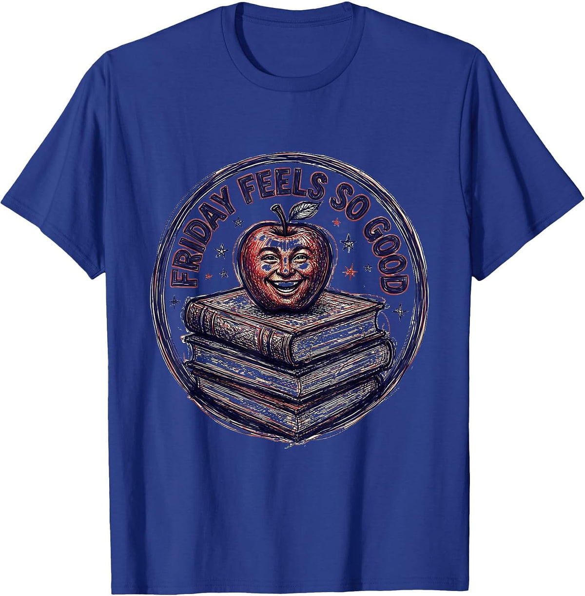 Friyay Teacher Friday Feels So Good Design T-Shirt - Royal Blue
