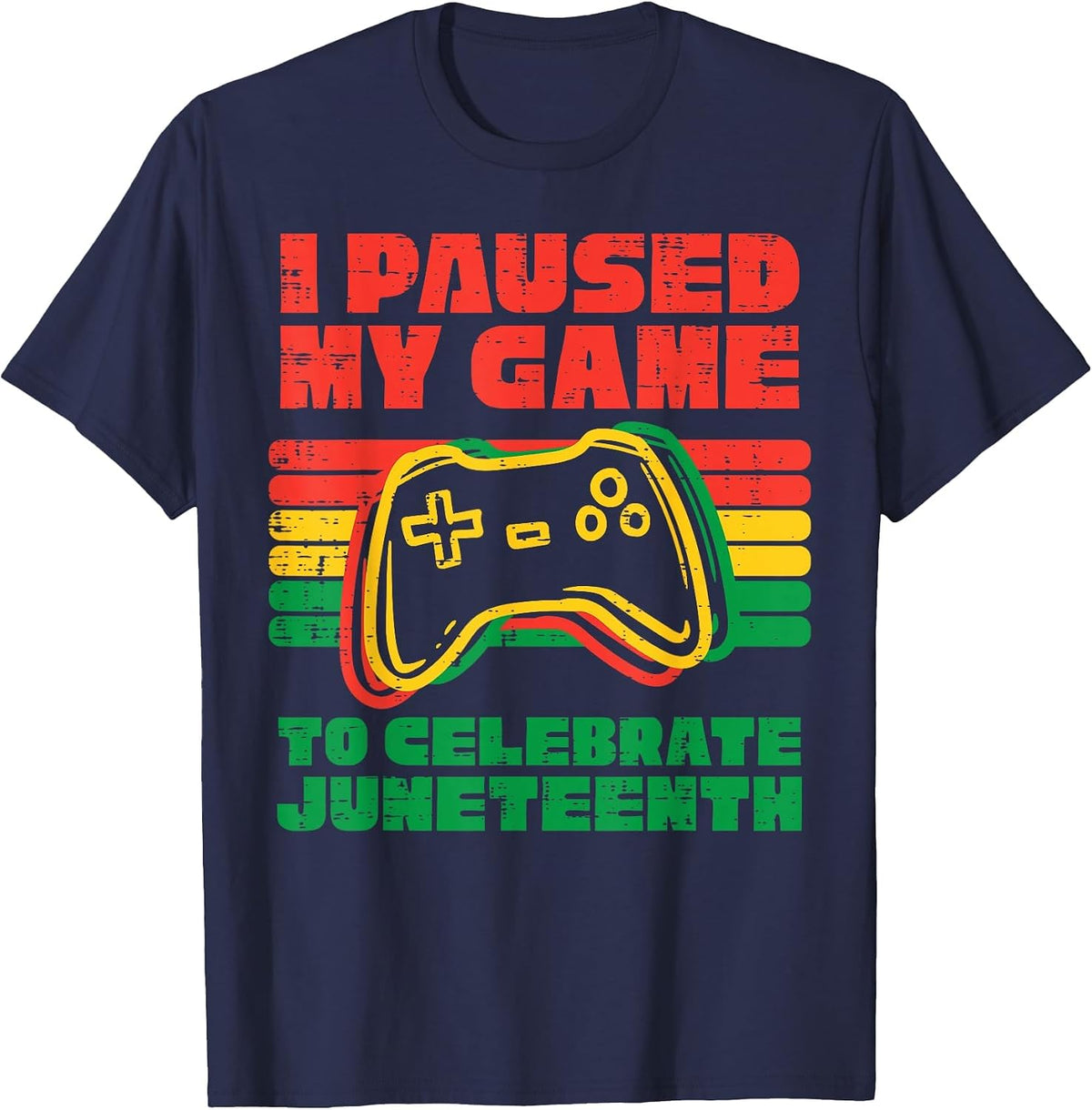 I Paused My Game to Celebrate Juneteenth Black Kids Boys Men T-Shirt - Navy Blue