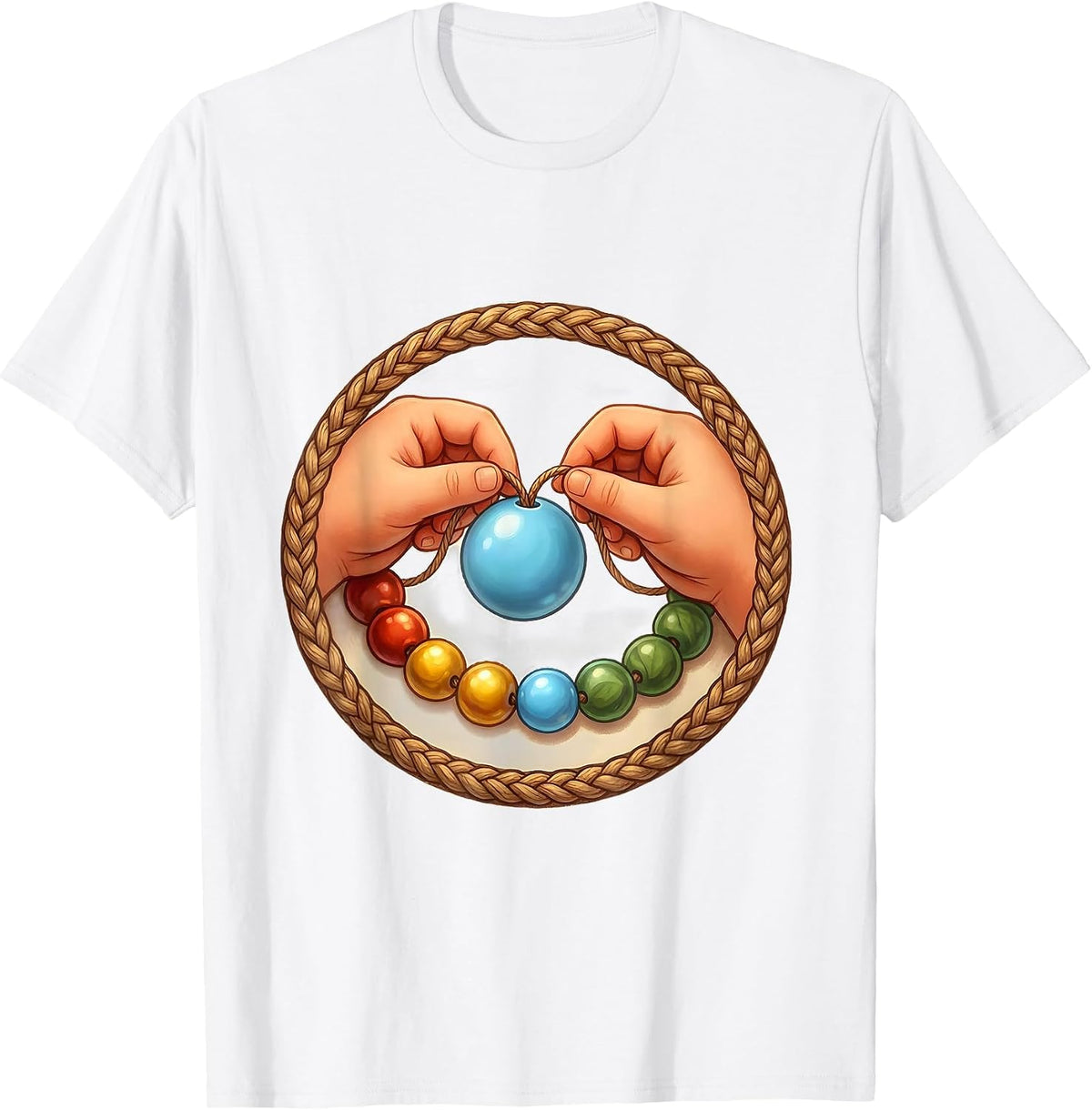 Men's Occupational Therapy Bead Threading Child Art T-Shirt - White