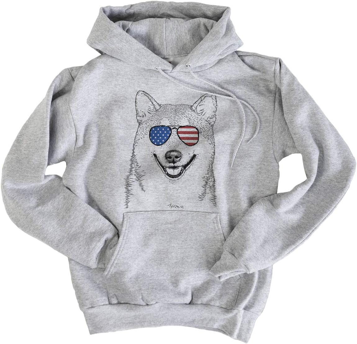 Inkopious Patriotic Mitsu the Shiba Inu Dog Triblend T-Shirt - Pullover Hoodie Sweatshirt