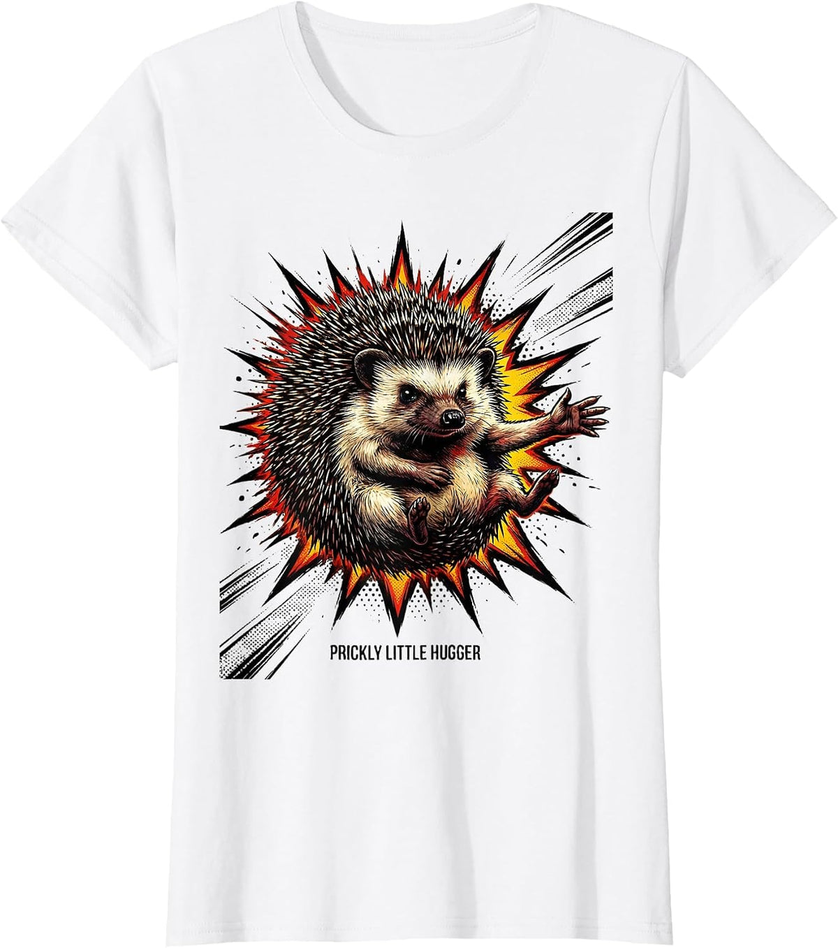Prickly Little Hugger Cute Hedgehog Animal Lover Gift T-Shirt - White