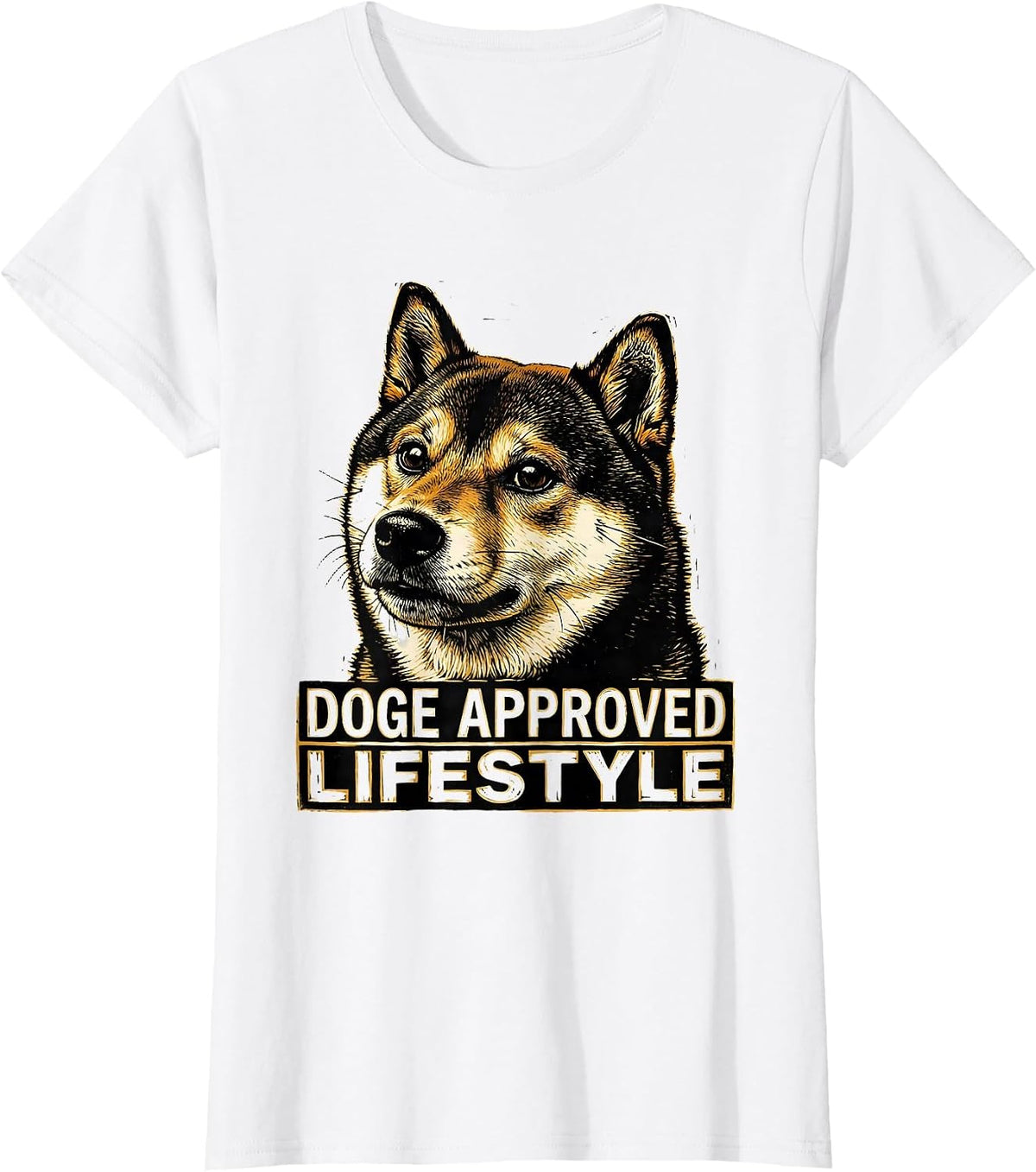 Women's Doge Approved Lifestyle Meme Design T-Shirt - White
