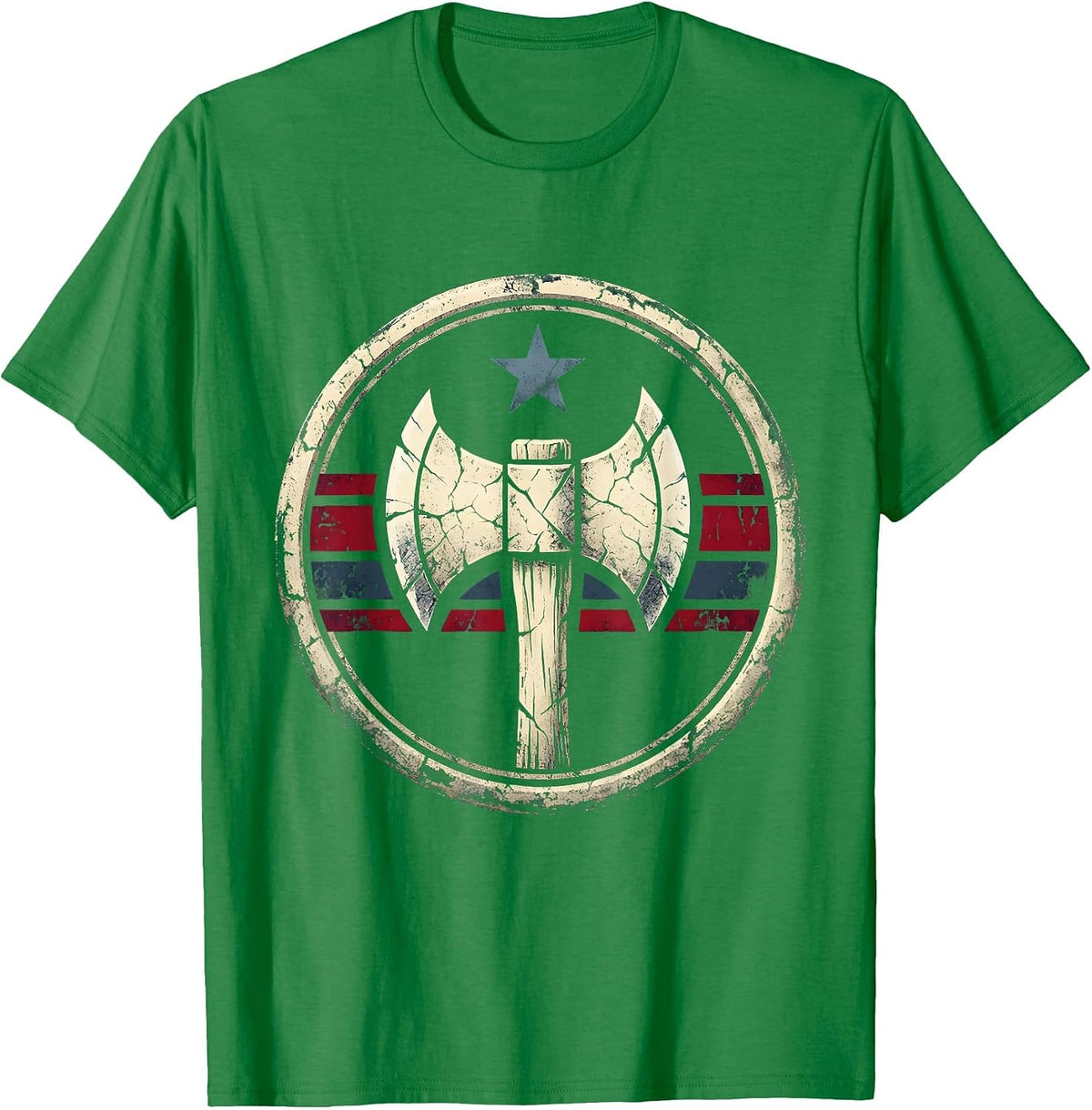 Men's Rugged Lumberjack Splitting Log With Axe T-Shirt - Kelly Green