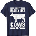 Funny Cow Design for Men Women Boys Girls Farmer Cow Lover T-Shirt - Navy Blue