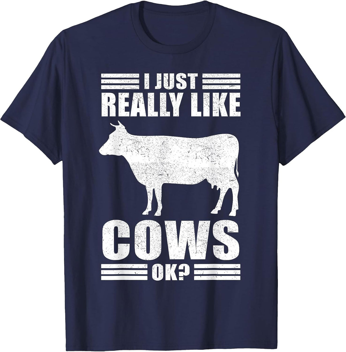 Funny Cow Design for Men Women Boys Girls Farmer Cow Lover T-Shirt - Navy Blue