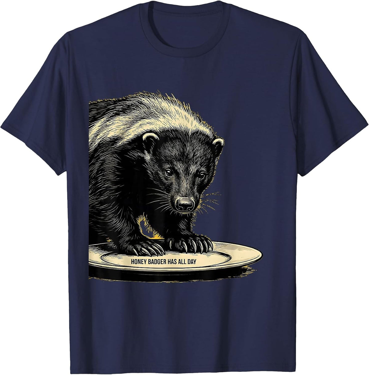Honey Badger Has All Day Funny Honey Badger Meme Animal T-Shirt - Navy Blue