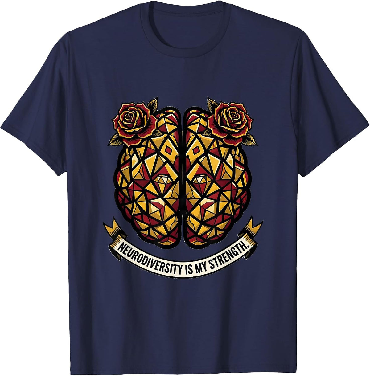 Men's Neurodiversity Is My Strength Autism Design T-Shirt - Navy Blue