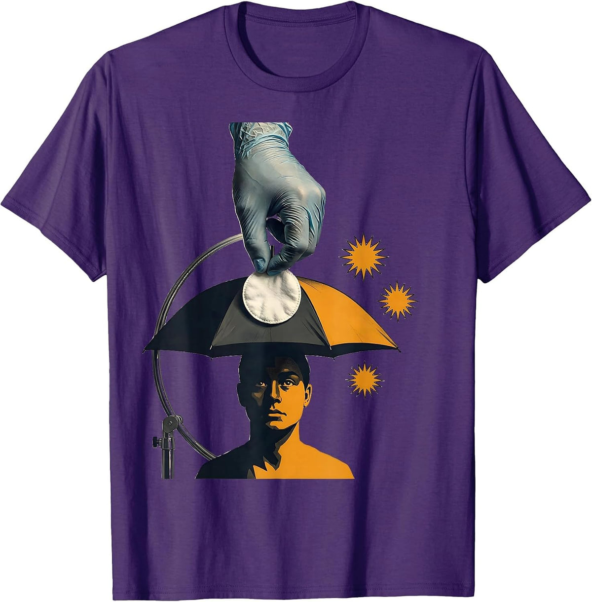 Gloved Hand Editorial Conceptual Esthetician Gift T-Shirt - Purple