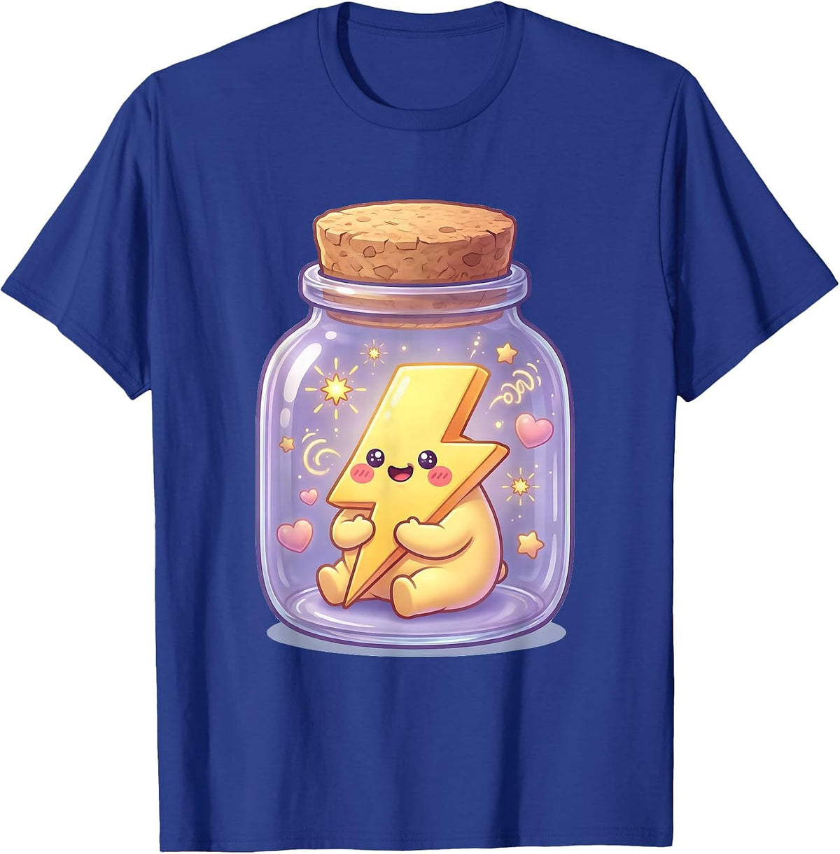 Neurodiversity Lightning Bolt in a Jar Illustration T-Shirt - Royal Blue