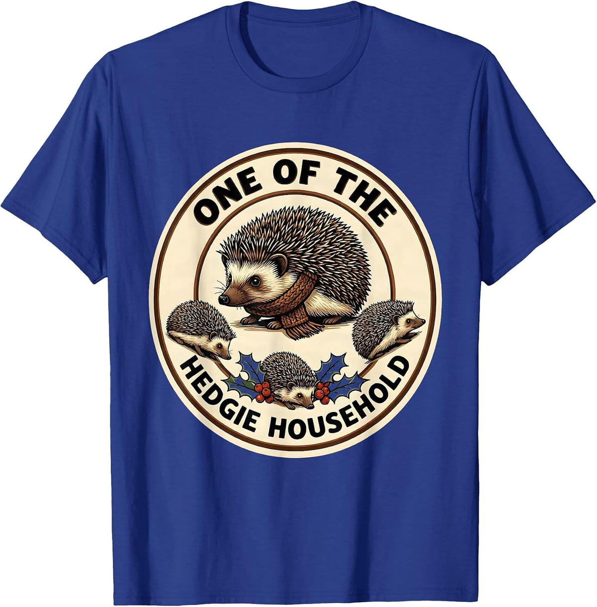 Men's One Of The Hedgie Household Cute Hedgehog Christmas Family T-Shirt - Royal Blue