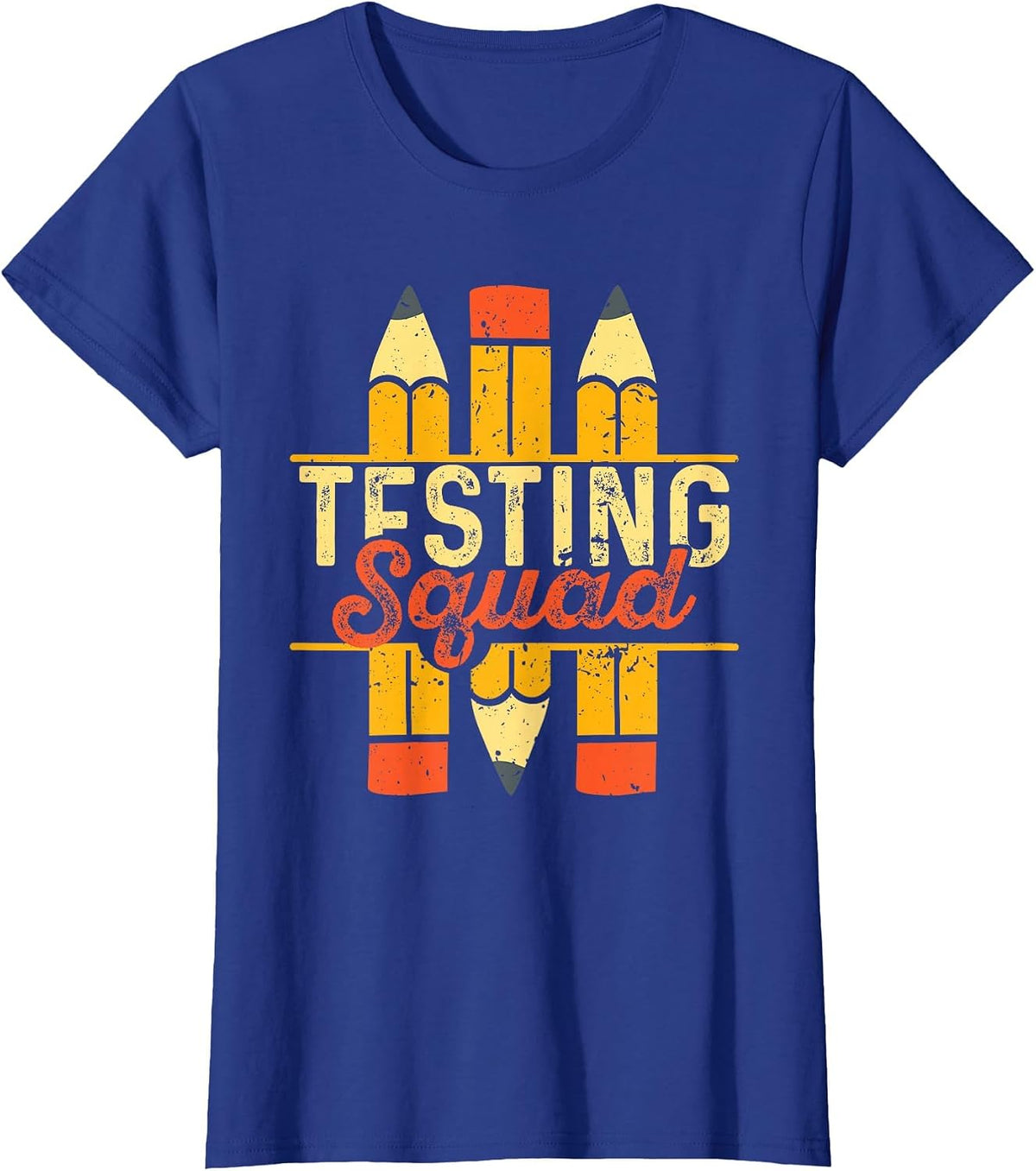 Cute Testing Squad Test Day Teacher Tees T-Shirts for Women Men Elementary School - Royal Blue
