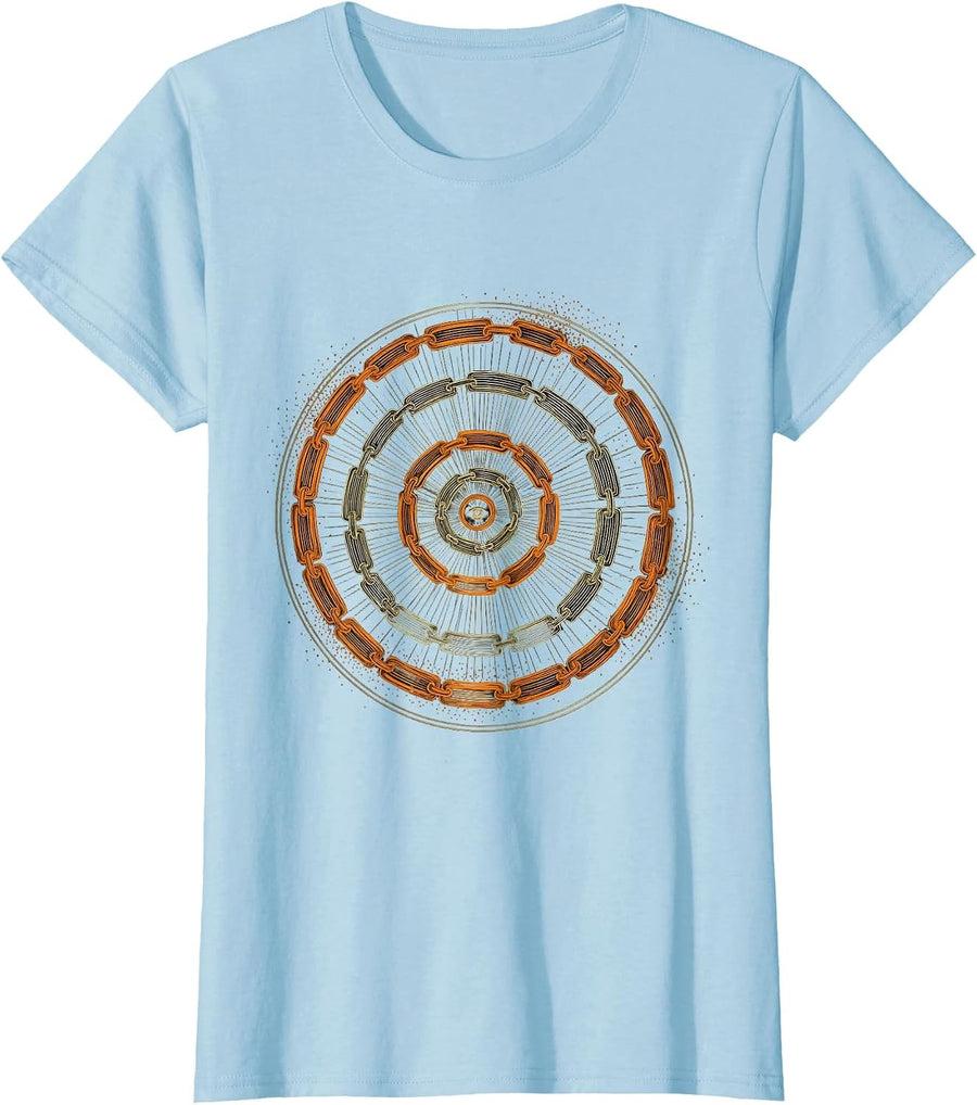 Women's Fibonacci Spiral Sacred Geometry Math Enthusiast Art T-Shirt - Baby Blue