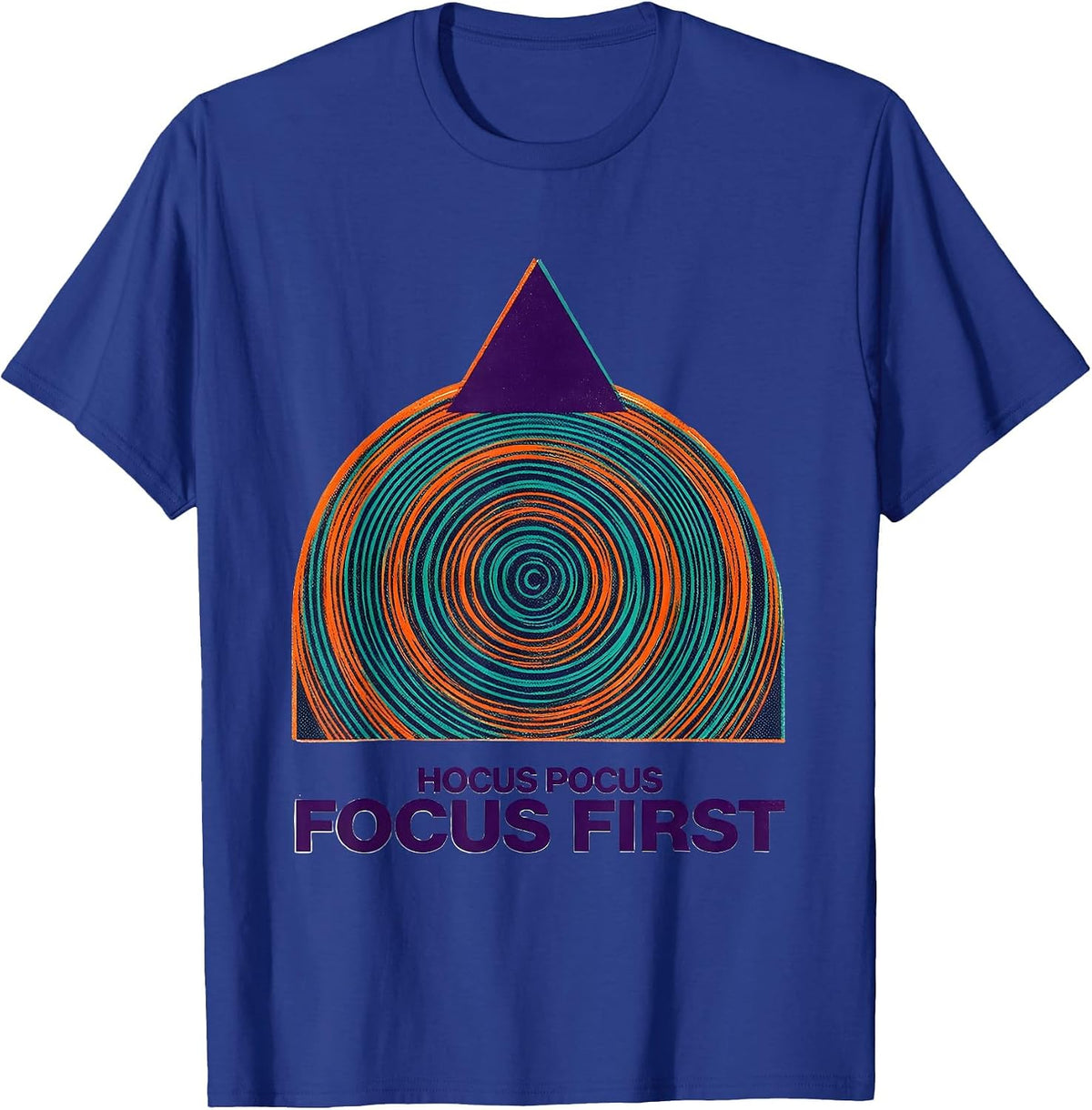 Hocus Pocus Focus First Risograph Funny Teacher Halloween T-Shirt - Royal Blue