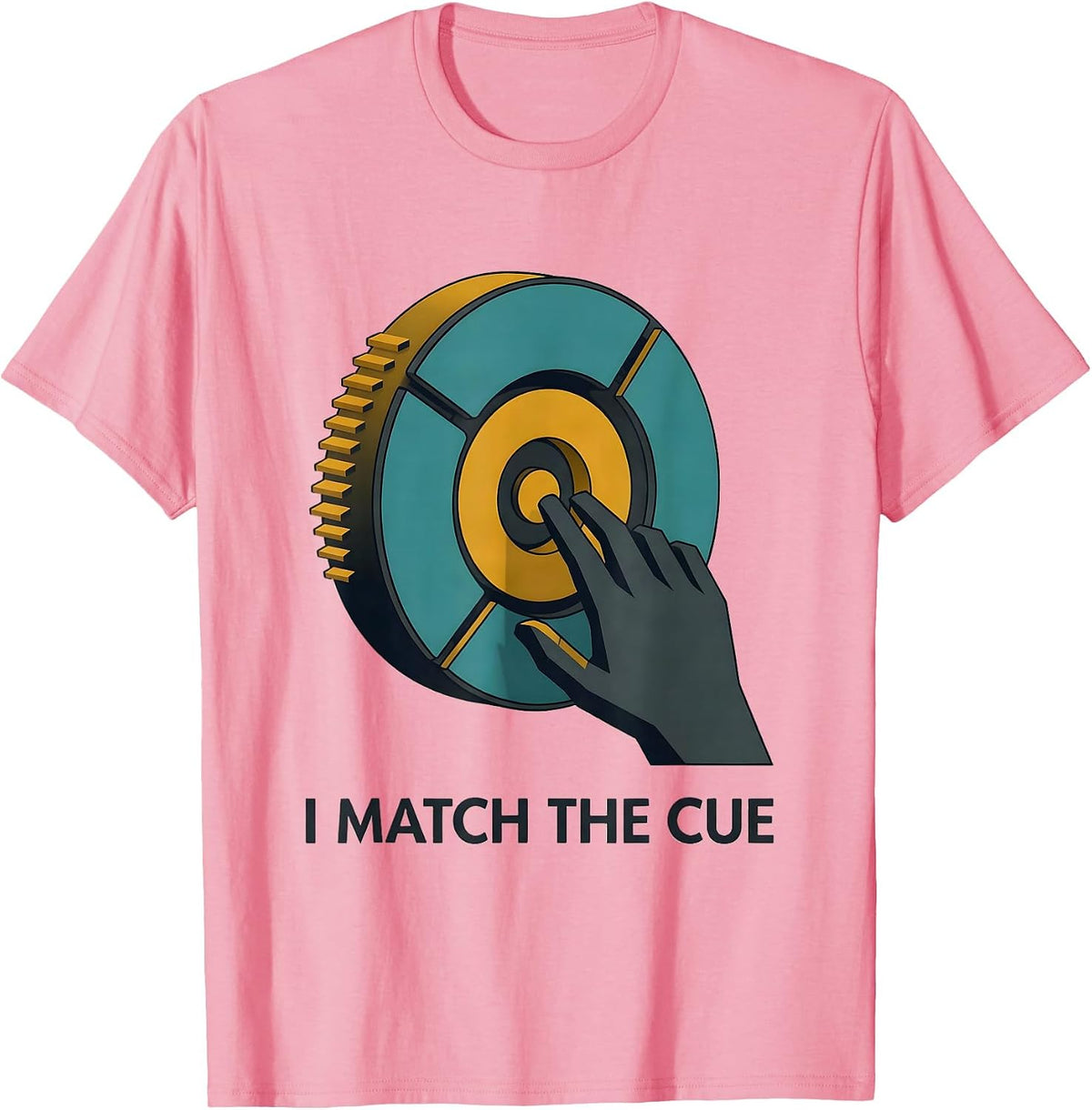 Men's I Match The Cue Midcentury Modern Special Education Teacher T-Shirt - Pink