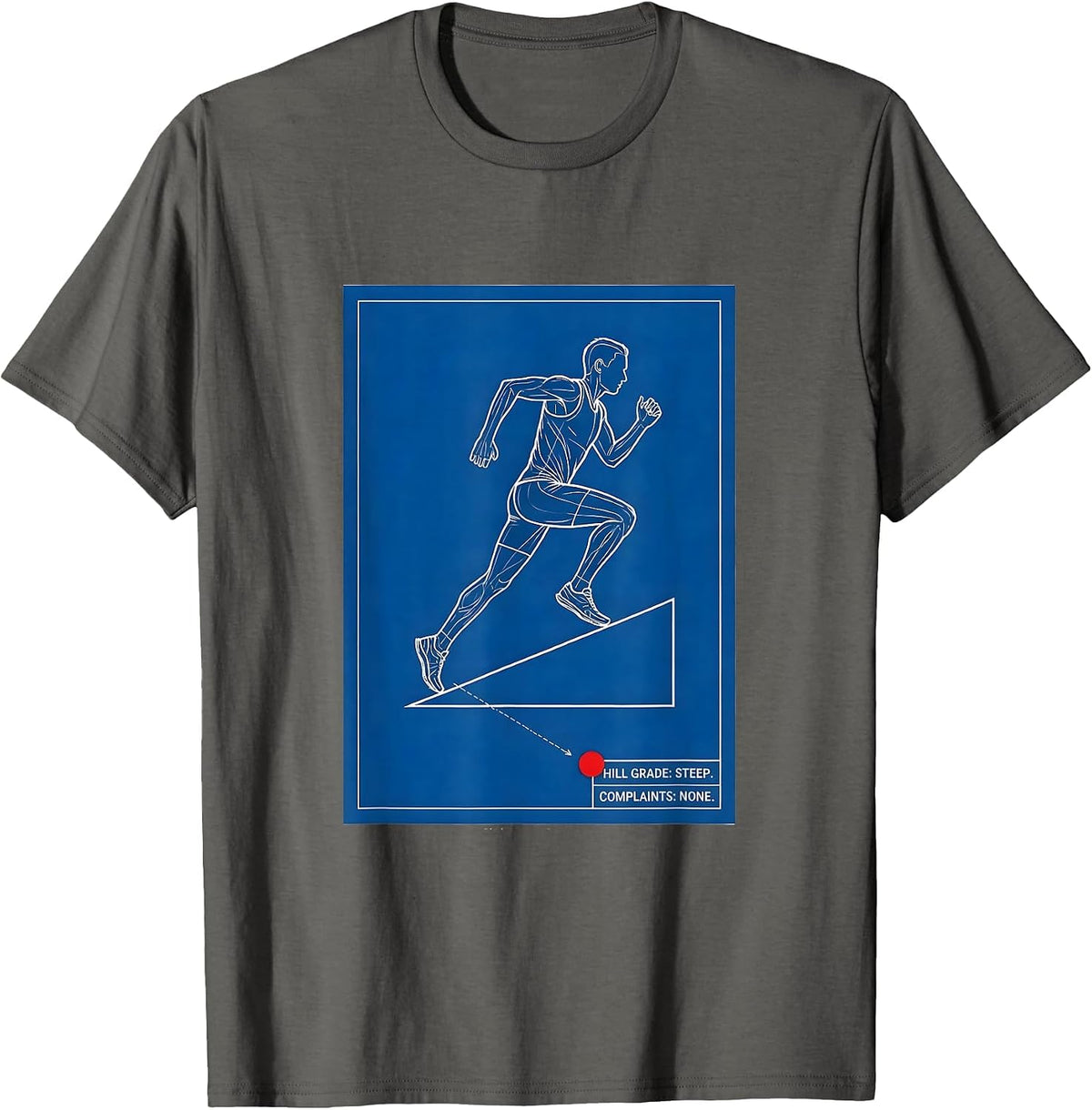 Men's Hill Grade: Steep. Complaints: None. Technical Blueprint T-Shirt - Asphalt Grey
