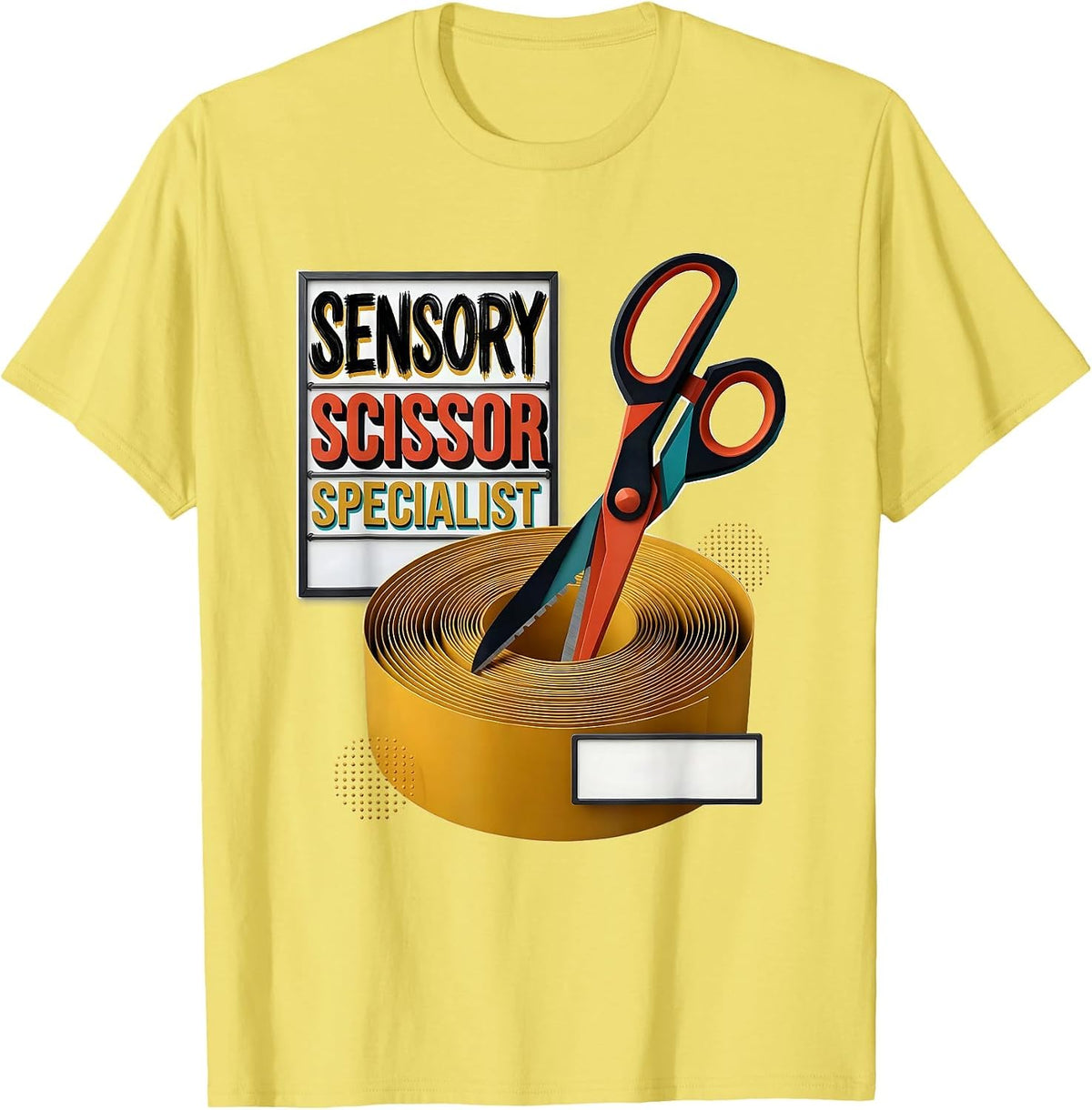 Men's Sensory Scissor Specialist Occupational Therapy Sensory T-Shirt - Lemon Yellow