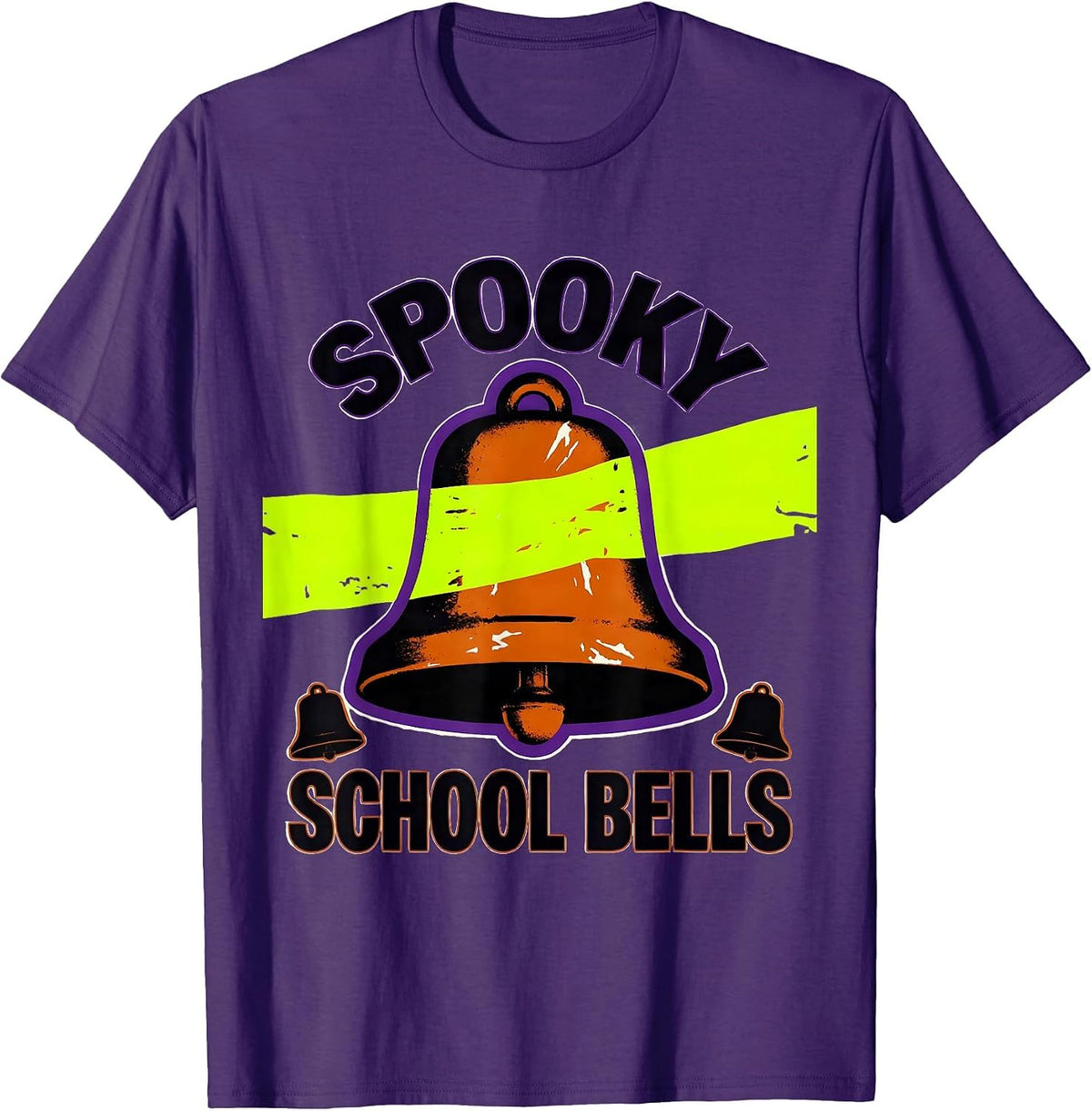 Spooky School Bells Funny Teacher Halloween Ghost T-Shirt - Purple
