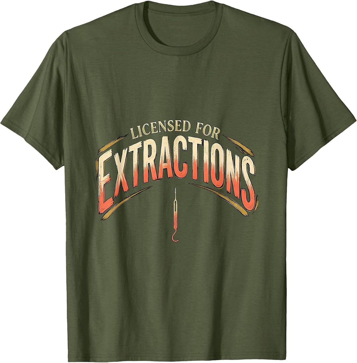 Men's Licensed For Extractions Funny Esthetician Skincare T-Shirt - Olive Green