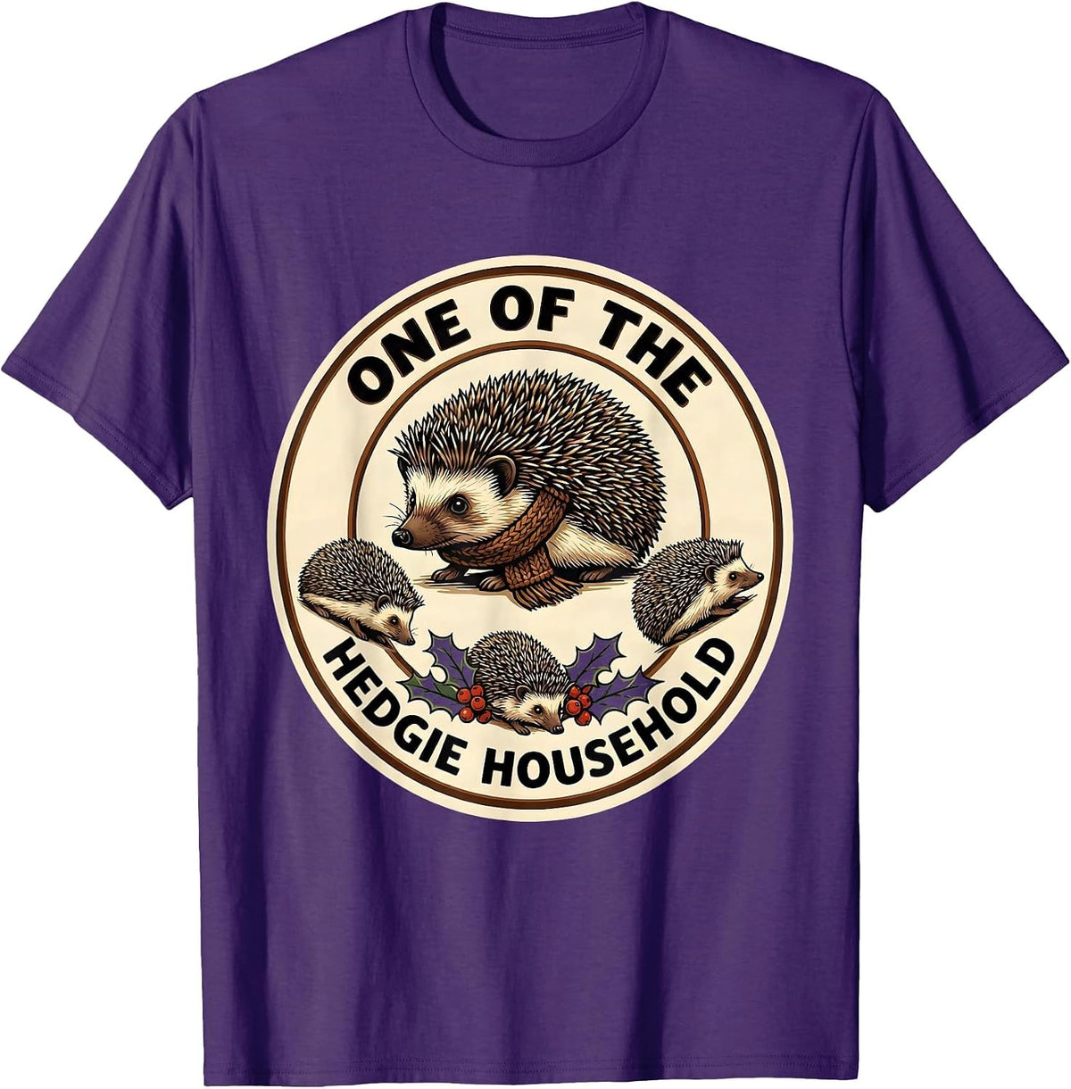 Men's One Of The Hedgie Household Cute Hedgehog Christmas Family T-Shirt - Purple