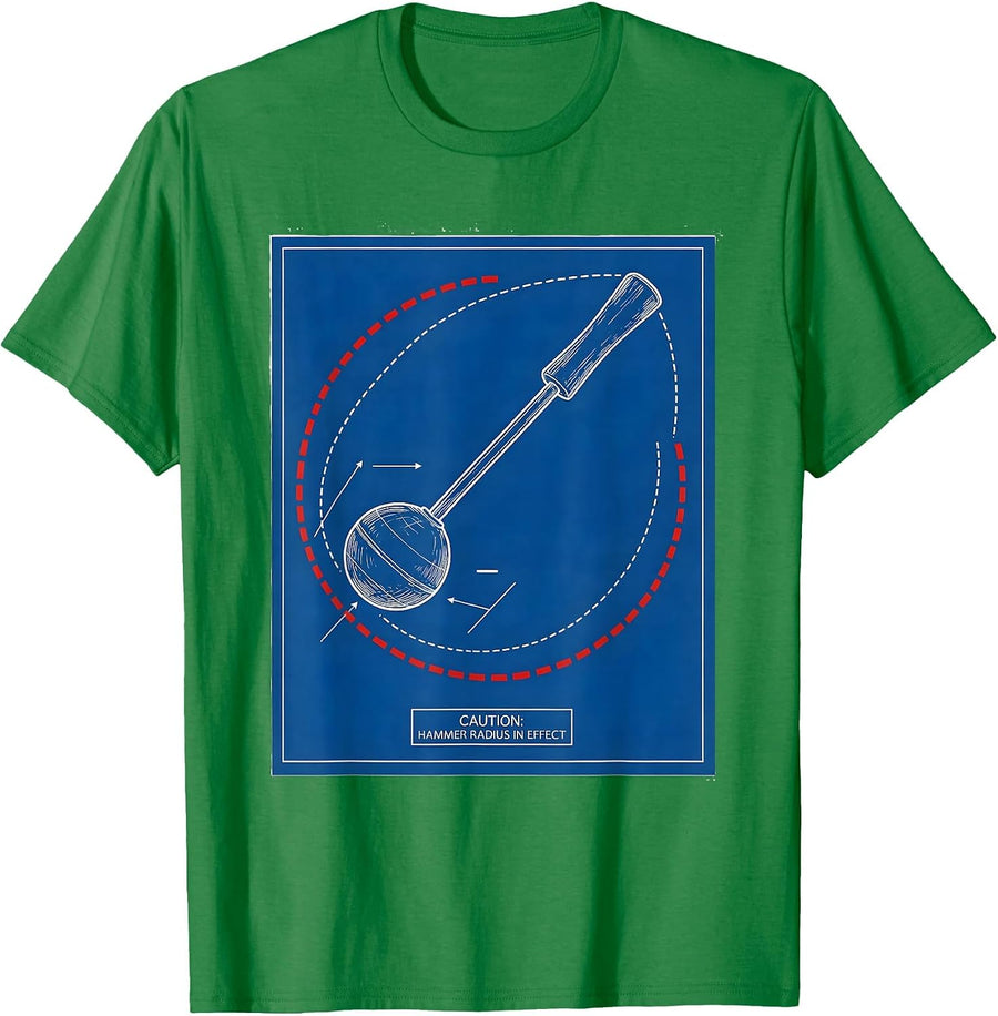 Men's Caution Hammer Radius In Effect Technical Blueprint Track T-Shirt - Kelly Green