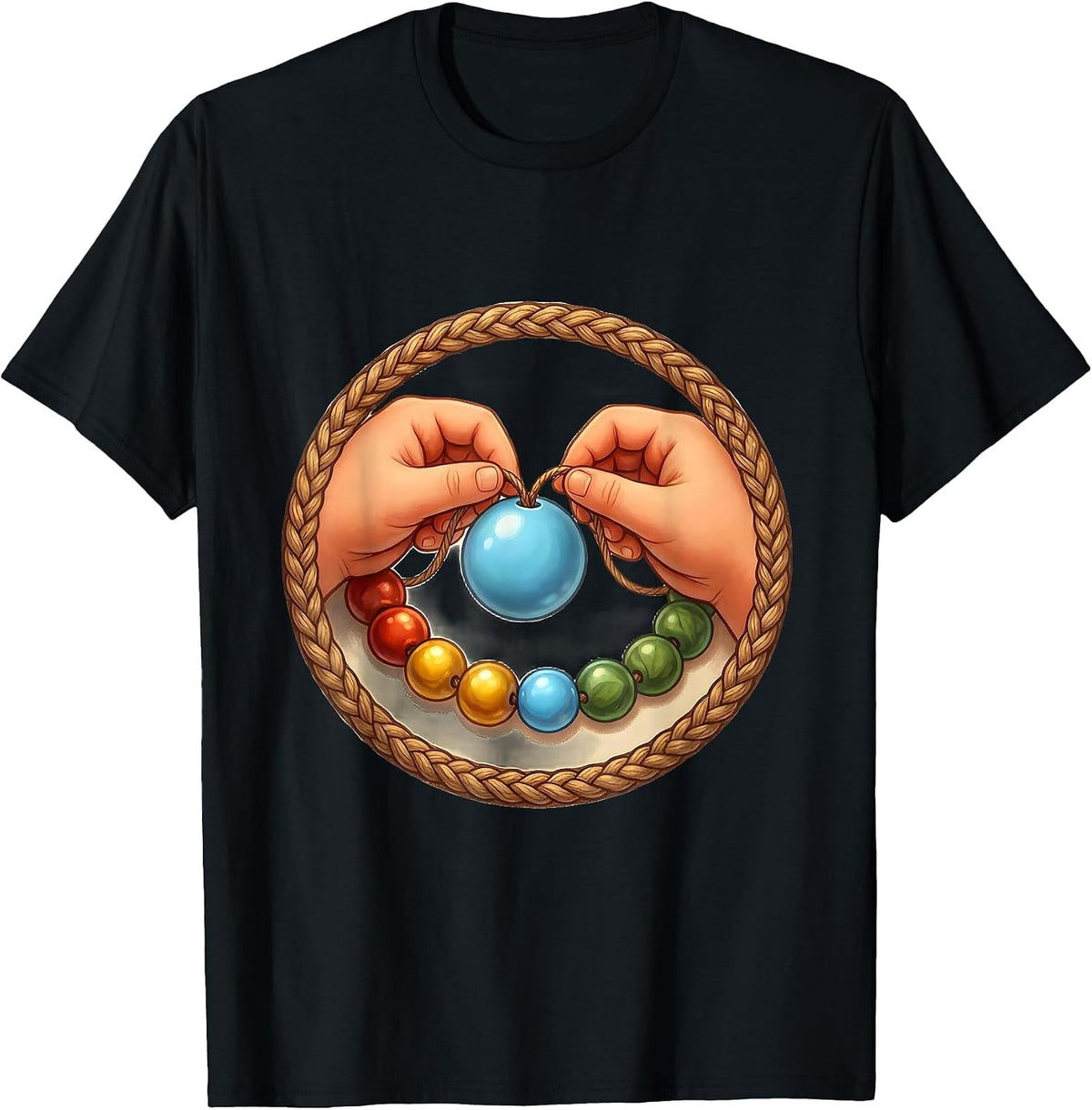 Men's Occupational Therapy Bead Threading Child Art T-Shirt - Black