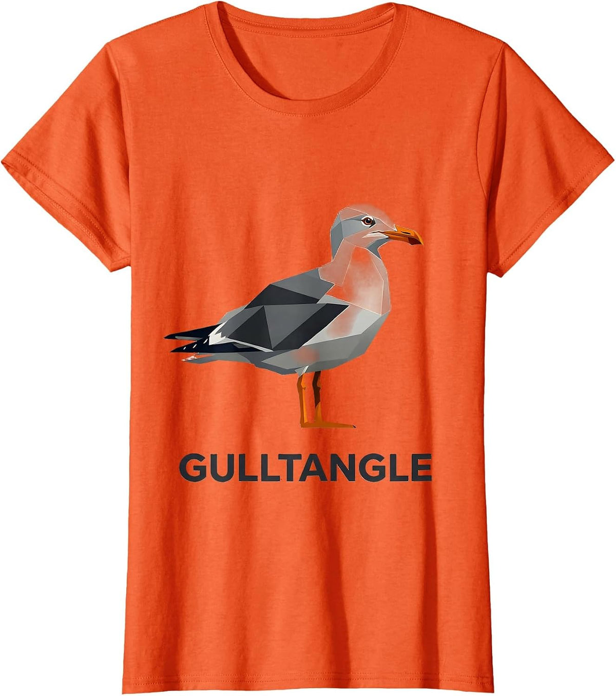 Gulltangle Geometric Bird Pun Funny Math Teacher Humor T-Shirt - Orange