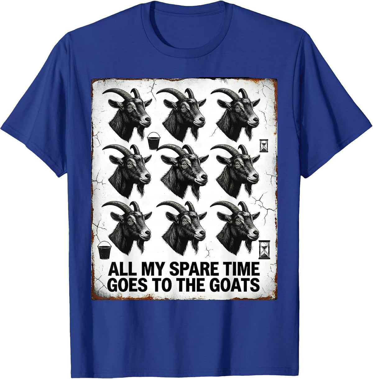 All My Spare Time Goes To The Goats Funny Farmer Rural Humor T-Shirt - Royal Blue