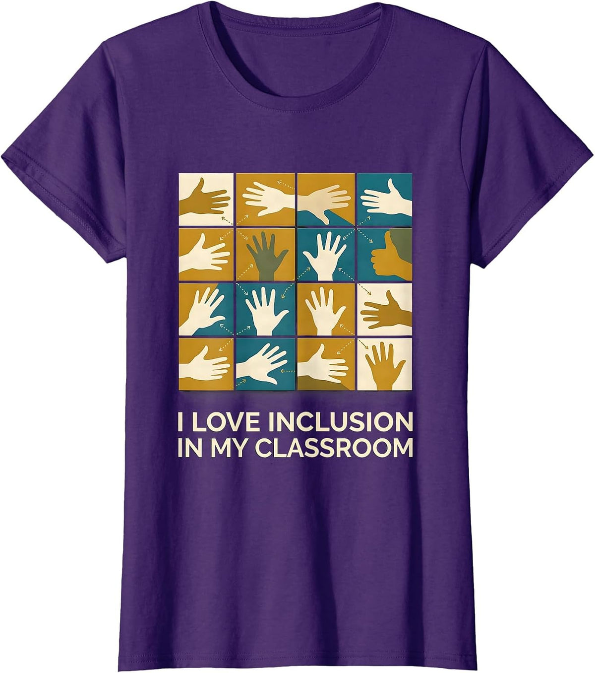 I Love Inclusion In My Classroom Midcentury Modern Special T-Shirt - Purple