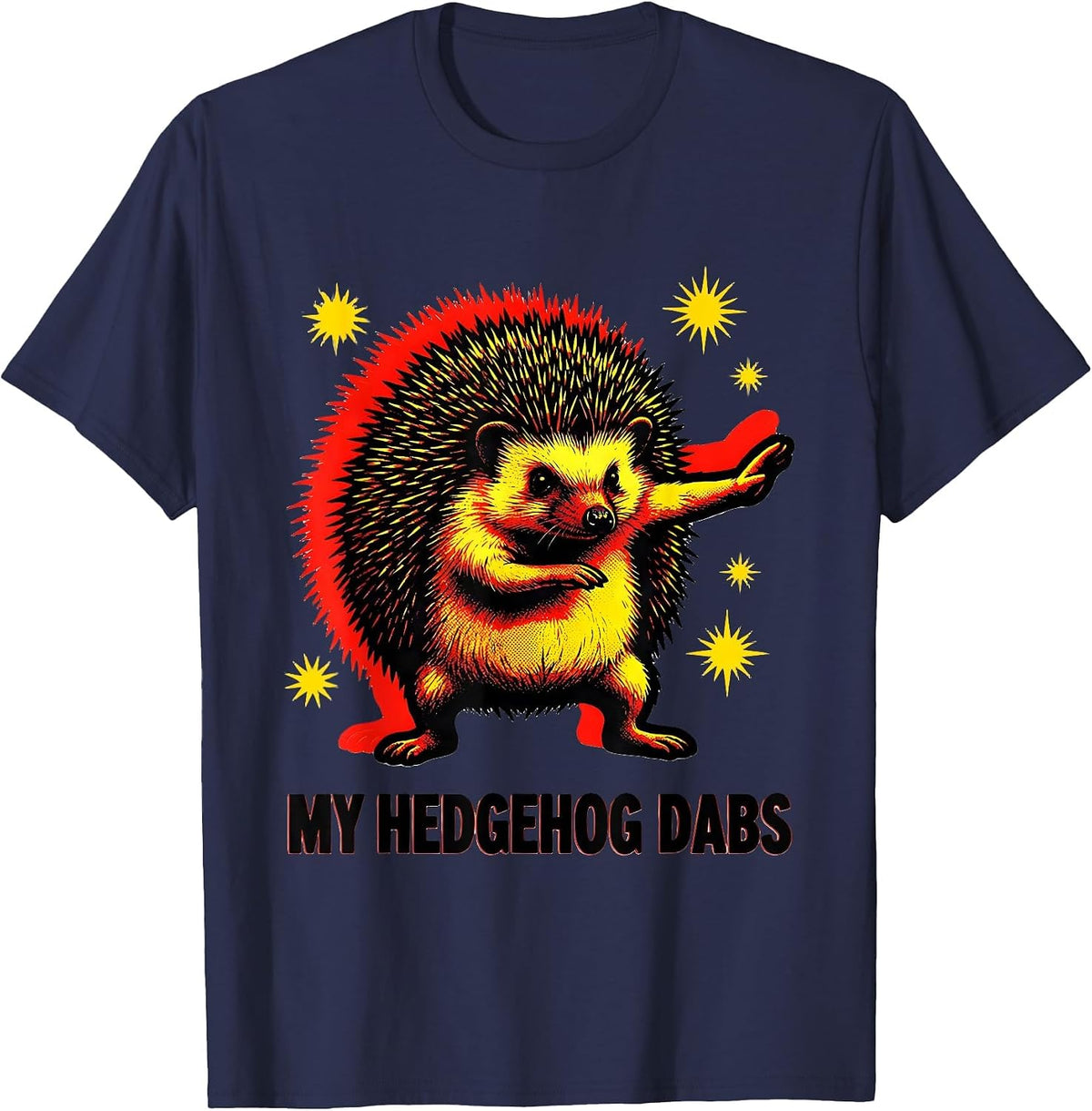 My Hedgehog Dabs Funny Pop Art Animal Novelty Humor Kids T-Shirt - Navy Blue