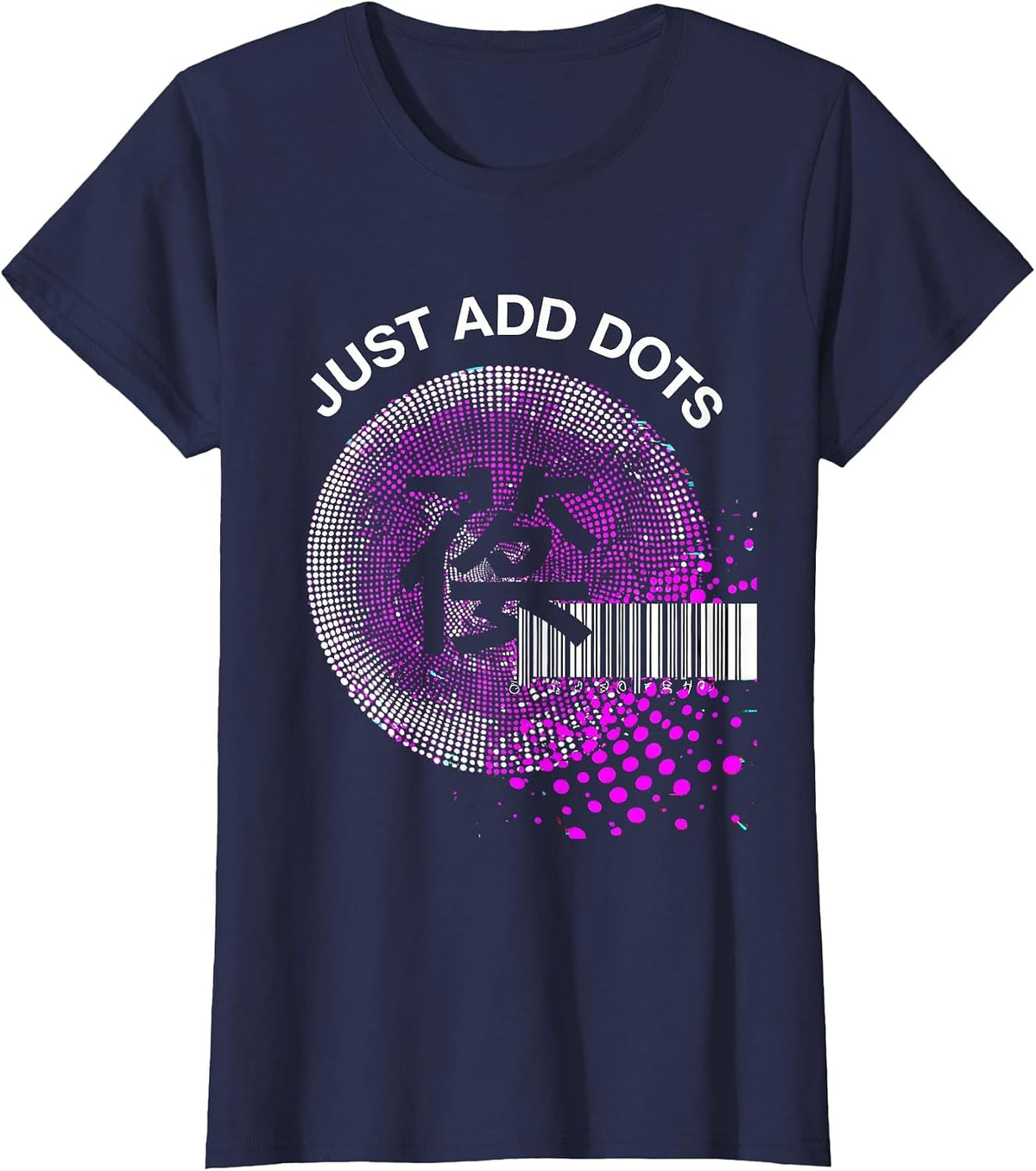 Women's Just Add Dots Polka Dot Lover Design T-Shirt - Navy Blue