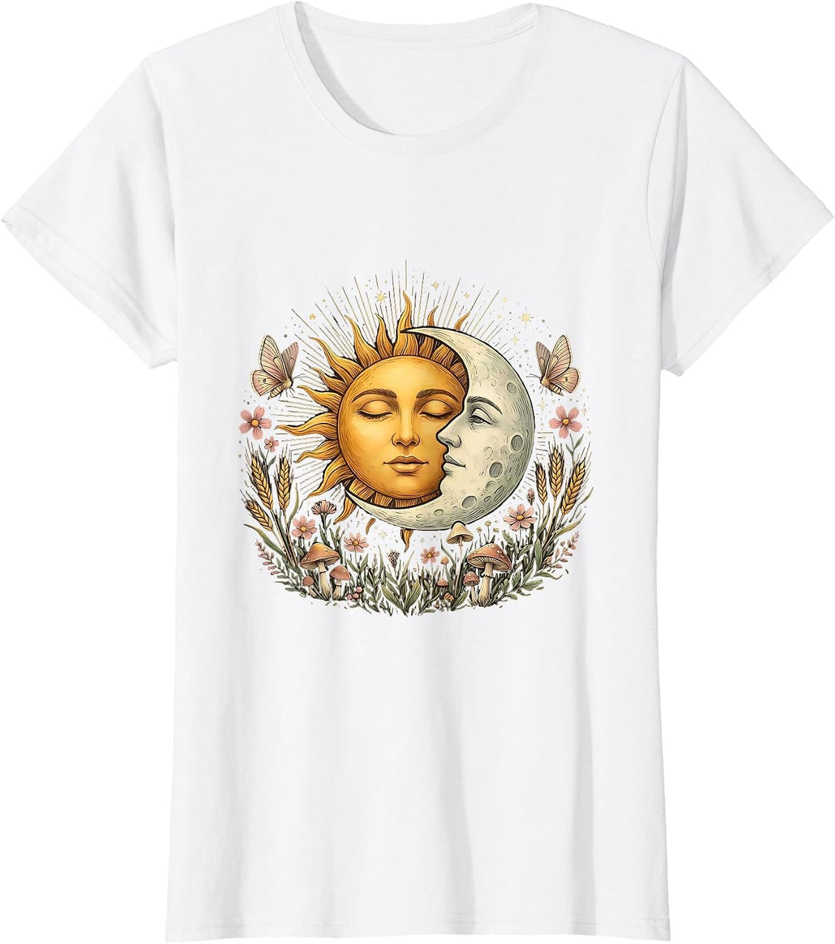Sun and Moon Horizon Mental Health Matters Design T-Shirt - White