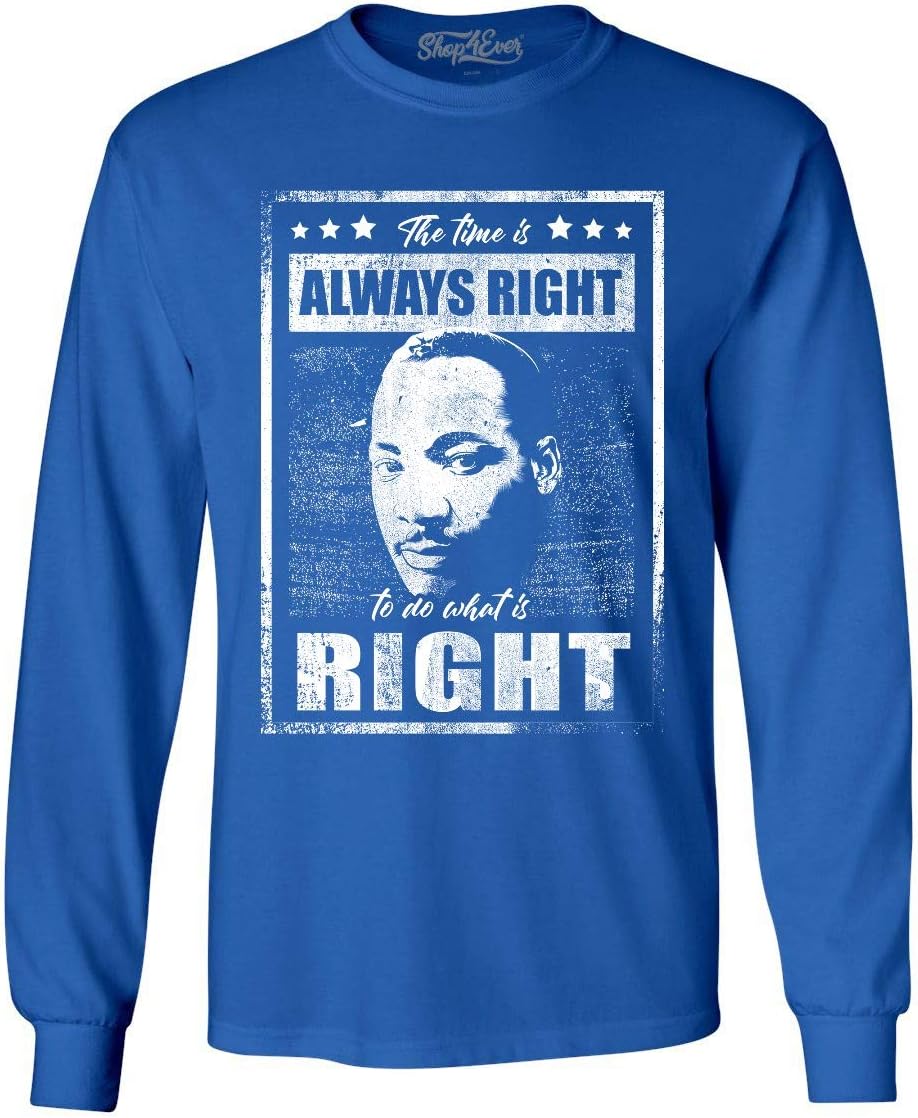 Martin Luther King Jr. Quote Men's Long Sleeve Shirt - Royal Blue