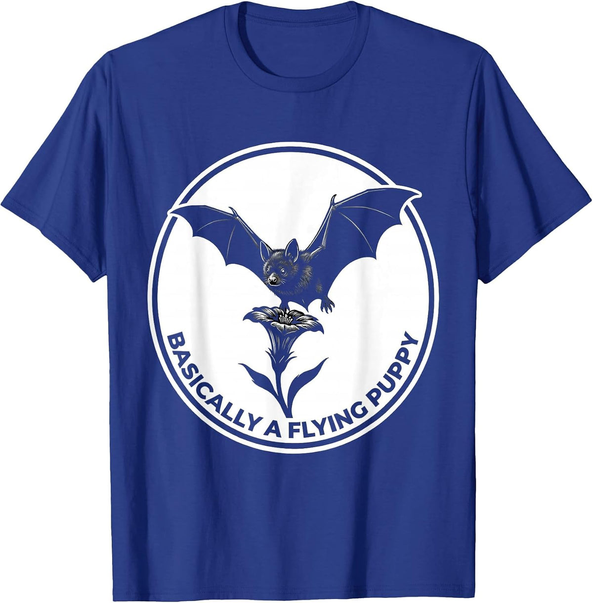Men's Basically A Flying Puppy Funny Bat Lover Wildlife T-Shirt - Royal Blue