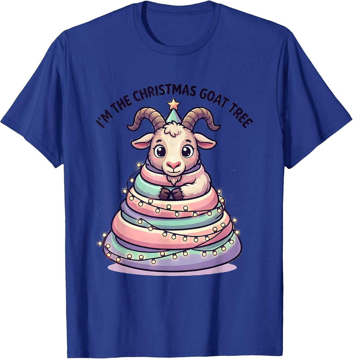 I'm The Christmas Goat Tree Funny Cute Animal Lover Holiday T-Shirt - Royal Blue