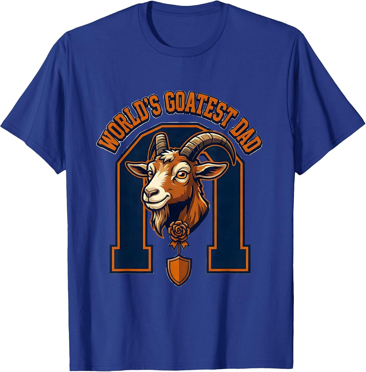 Men's World's Goatest Dad Funny Goat Pun Dad Joke Meme Humor T-Shirt - Royal Blue