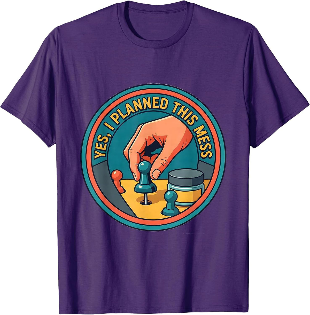 Men's Yes I Planned This Mess Retro Occupational Therapy OT Month T-Shirt - Purple