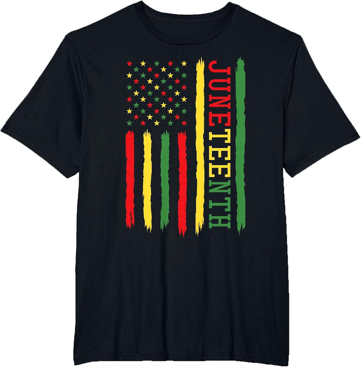 Juneteenth Flag Black History African American RBG Colors T-Shirt - Black