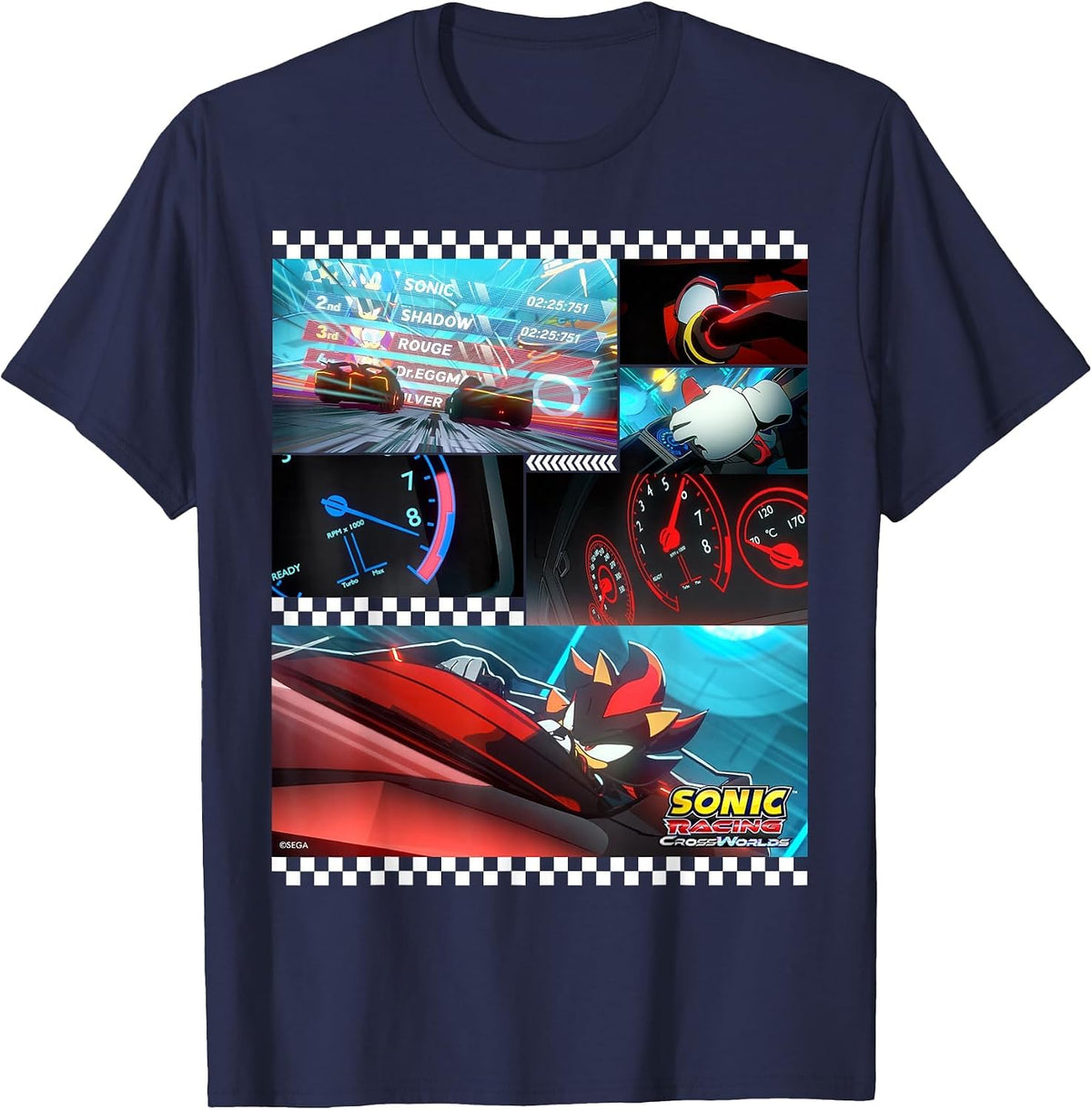 Sonic Racing CrossWorlds - Shadow the Hedgehog, Locked in T-Shirt - Navy Blue