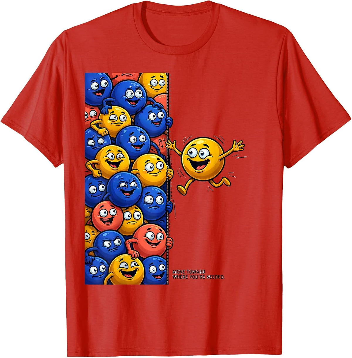 Men's Move Toward Where You're Needed Funny Chemistry Science T-Shirt - Red