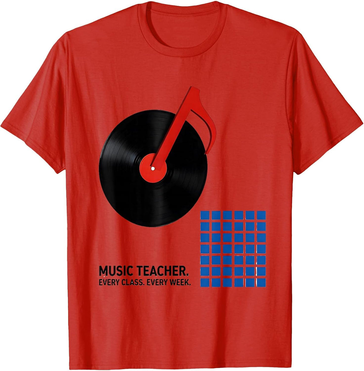 Men's Music Teacher Every Class Every Week Bauhaus Modernist T-Shirt - Red