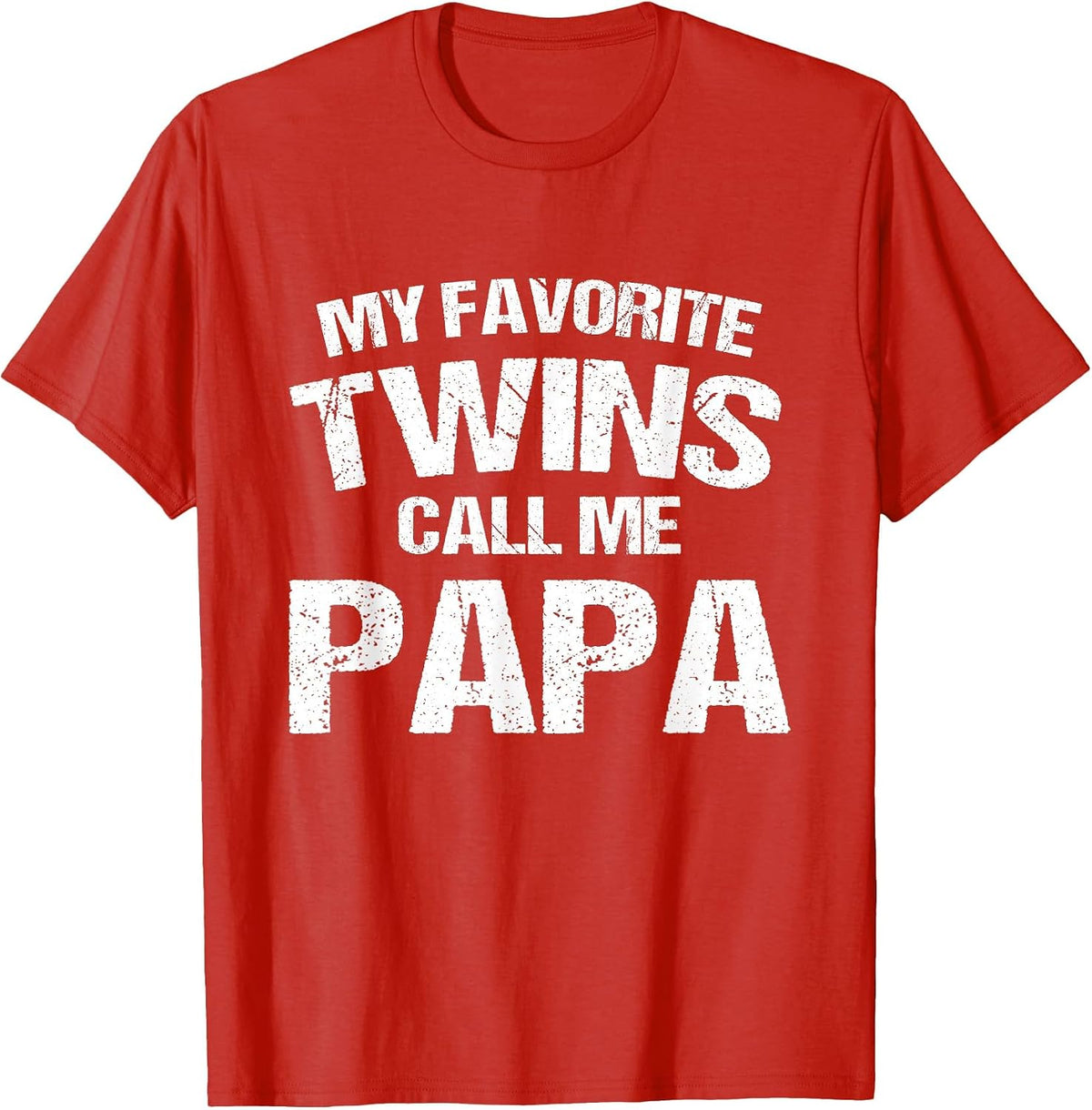 My Favourite Twins Call Me Dad T-Shirt - Red
