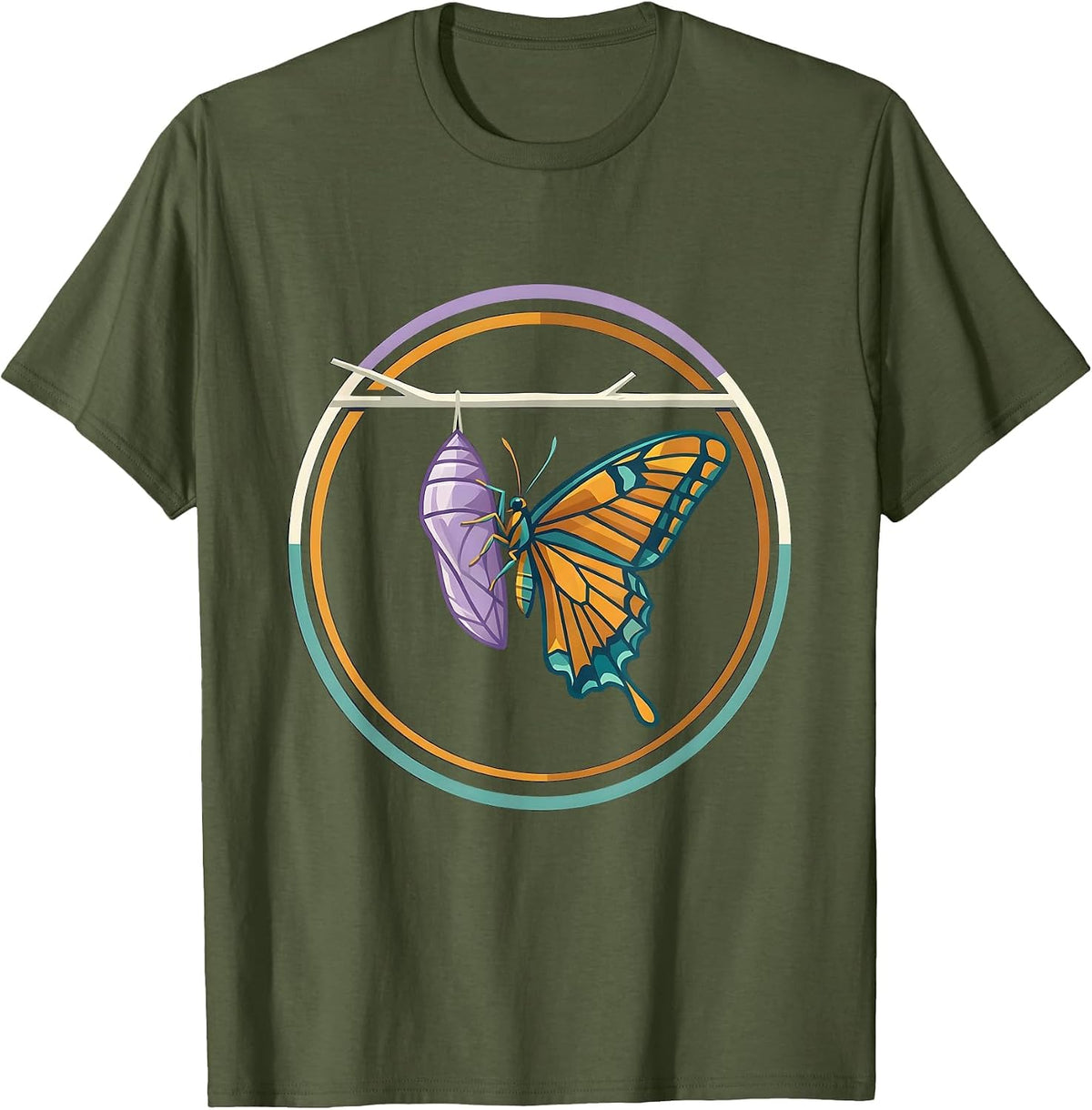 Men's Sped Teacher Butterfly Transformation Graphic T-Shirt - Olive Green