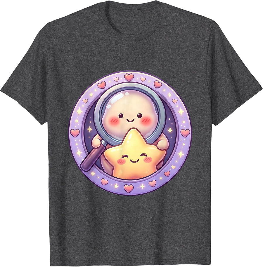 Men's Sped Teacher Magnifying Glass Star Graphic T-Shirt - Dark Heather Grey