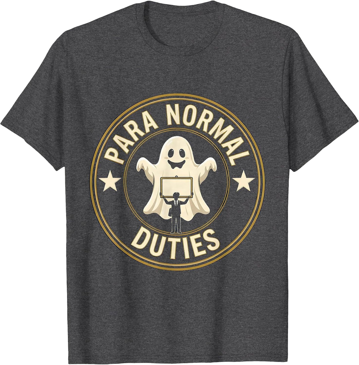 Men's Para Normal Duties Ghost Para Normal Activities SPED Teacher T-Shirt - Dark Heather Grey
